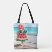 Watermeloen Popsicle In Strandzand Tote Bag (Achterkant)