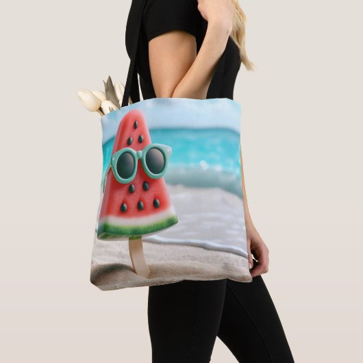 Watermeloen Popsicle In Strandzand Tote Bag (Dichtbij)