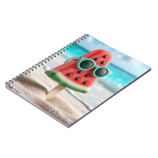 Watermeloen Popsicle met zonnebril Notitieboek (Linkerzijde)
