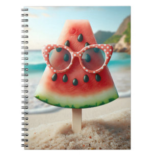 Watermeloen Popsicle met zonnebril Notitieboek