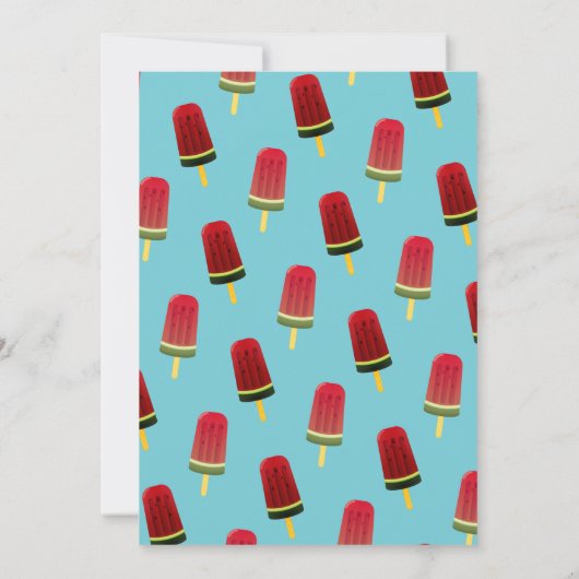Watermeloen Popsicle Party Verjaardag uitnodiging (Achterkant)