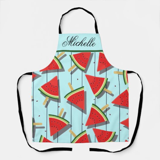 Watermeloen Popsicle Schort - Gepersonaliseerd Pat (Voorkant)