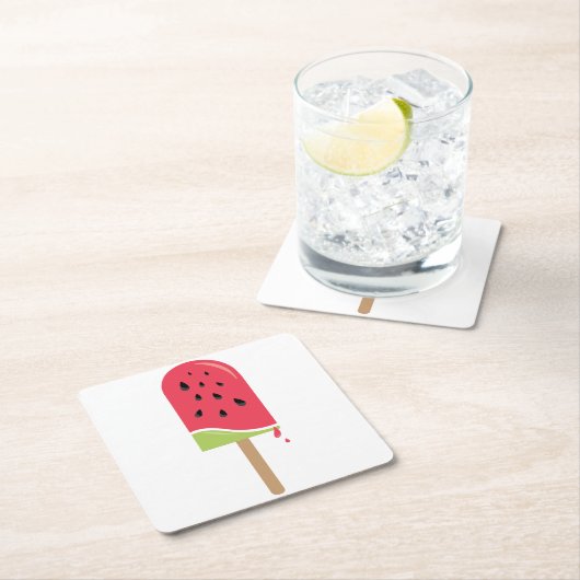 Watermeloen Popsile Kartonnen Onderzetters (Insitu)