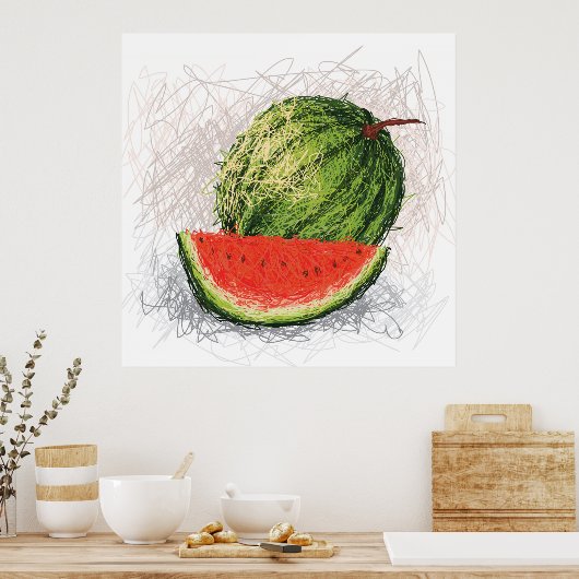 watermeloen poster (Keuken)