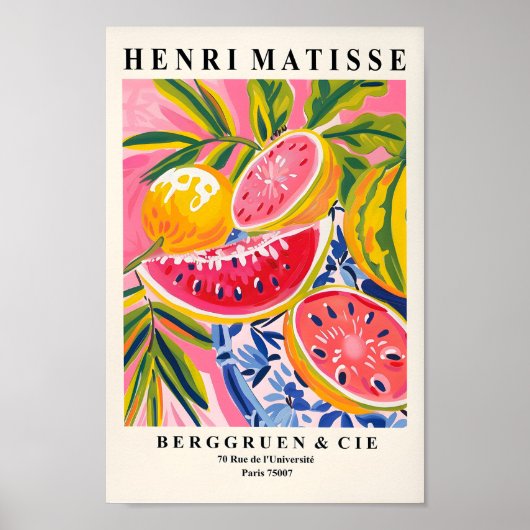 Watermeloen Poster, Matisse Art Print, Mid Century Poster (Voorkant)