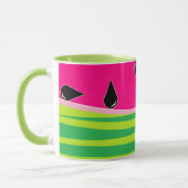 Watermeloen printkoffie Mok in groen en roze (Links)