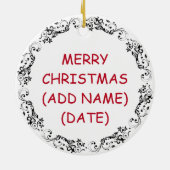 Watermeloen Pun Gepersonaliseerde Kerstmis Keramisch Ornament (Achterkant)