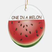 Watermeloen Pun Gepersonaliseerde Kerstmis Keramisch Ornament (Links)