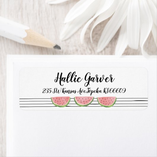 Watermeloen retour adreslabels etiket (Insitu)