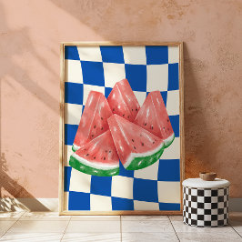 Watermeloen Retro Art Keuken Zomer Fruit Muur Poster