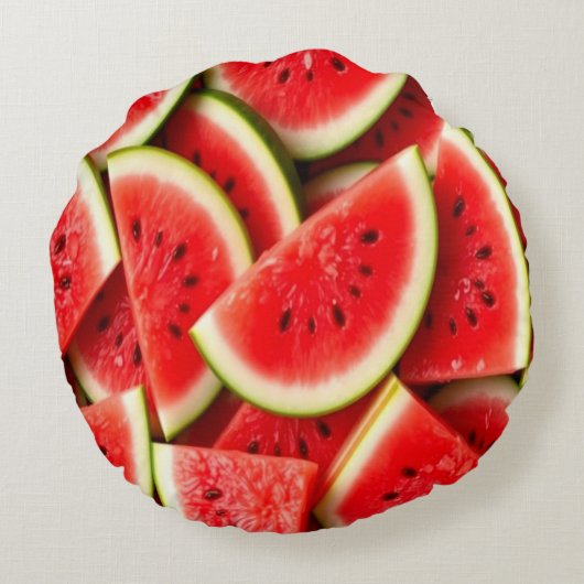 Watermeloen Rond Kussen (Achterkant)