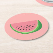 Watermeloen Ronde Kartonnen Onderzetter (Gebogen)