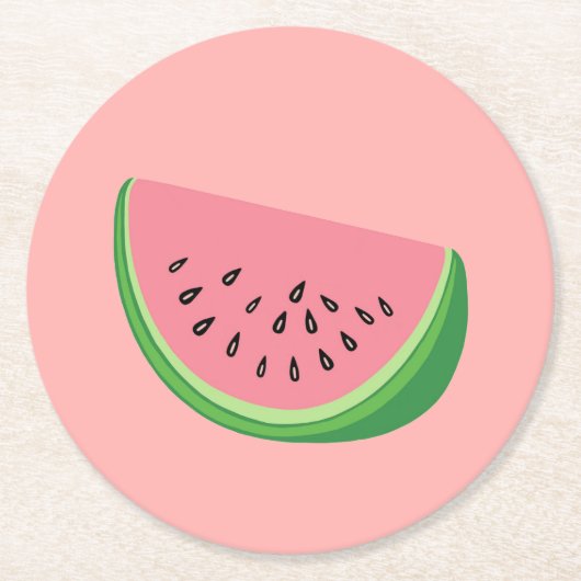 Watermeloen Ronde Kartonnen Onderzetter (Voorkant)