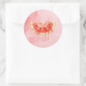 Watermeloen Ronde Sticker (Tas)