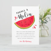 Watermeloen Rood en Roze Baby shower Bedankkaart (Staand voorkant)