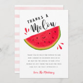 Watermeloen Rood en Roze Baby shower Bedankkaart (Voorkant / Achterkant)