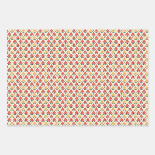 Watermeloen rood groen en geel zomer vibes inpakpapier vel (Voorkant 2)