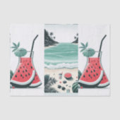 Watermeloen Rood & Groen Fruit Zomerpicknick Tissuepapier (Voorkant)