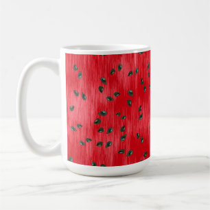 WATERMELOEN ROOD MET ZWARTE ZADEN KOFFIEMOK