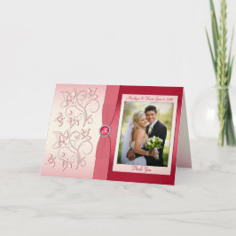 Watermeloen Roze Bedankkaart met Foto