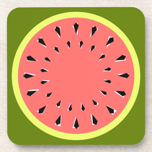 Watermeloen Roze Bier Onderzetter (Voorkant)