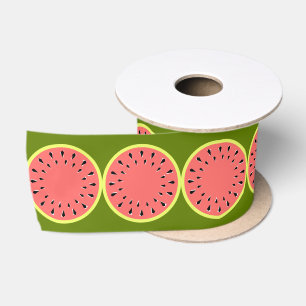Watermeloen Roze breed Satijnen Lint