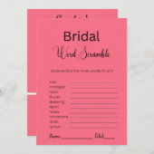 Watermeloen Roze Bruids Woord Scramble Game Kaart (Voorkant / Achterkant)