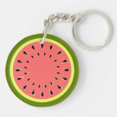 Watermeloen Roze dubbelzijdig Sleutelhanger (Achterkant)