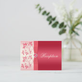 Watermeloen Roze en Ivoor Bloemen Enclosure Kaart (Staand voorkant)