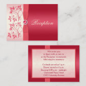 Watermeloen Roze en Ivoor Bloemen Enclosure Kaart (Voorkant / Achterkant)