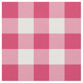 Watermeloen Roze en White Gingham Pattern Fabric Stof
