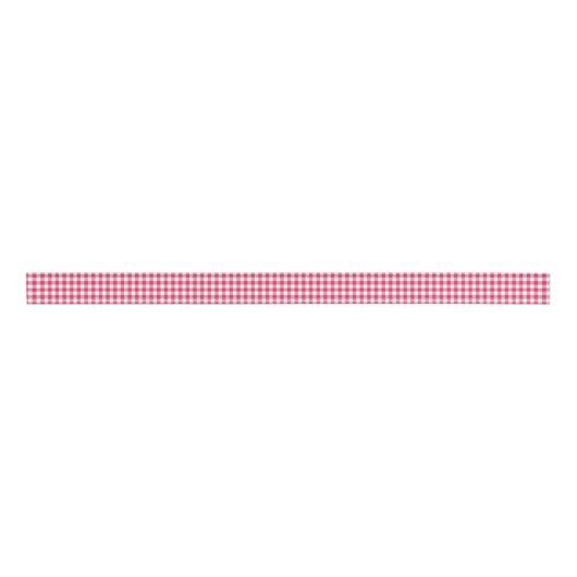 Watermeloen Roze en White Gingham Pattern Ribbon Grosgrain Lint (Voorkant)