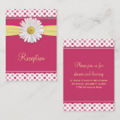 Watermeloen Roze & Geel Daisy Receptie Kaarten (Voorkant / Achterkant)