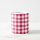Watermeloen Roze Gingham Gingham Gecontroleerd Pat Koffiemok (Center)