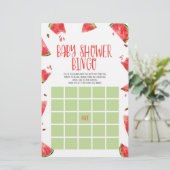 Watermeloen Roze Groen Bingo Baby shower Spel Briefpapier (Staand voorkant)
