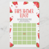 Watermeloen Roze Groen Bingo Baby shower Spel Briefpapier (Voorkant)
