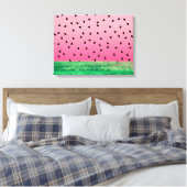 Watermeloen Roze Groen Canvas Afdruk (Insitu (Slaapkamer))