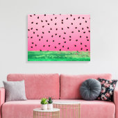 Watermeloen Roze Groen Canvas Afdruk (Insitu (Woonkamer))