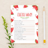 Watermeloen Roze Groen Guess Wie Baby shower spel Briefpapier