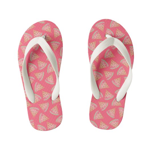 Watermeloen Roze Kinder Teenslippers (Voetbed)