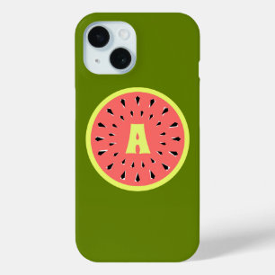Watermeloen Roze Monogram iPhone 15 Case