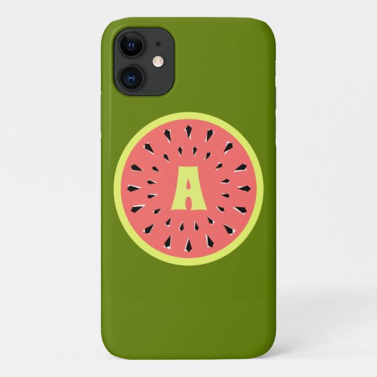 Watermeloen Roze 'Monogram' iPhone hoesje (Achterkant)