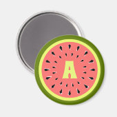 Watermeloen Roze Monogram Magneet (Voorkant / Achterkant)