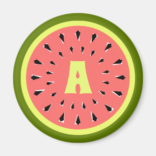 Watermeloen Roze Monogram Magneet