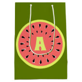 Watermeloen Roze Monogram Medium Cadeauzakje (Achterkant)