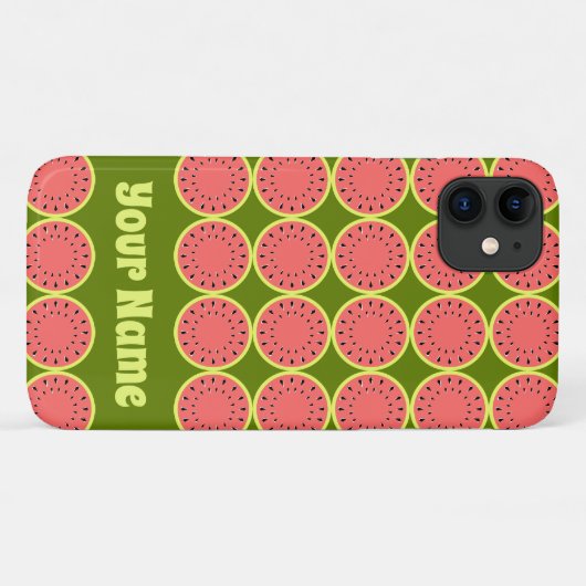 Watermeloen Roze Multi Name iPhone case (Achterkant (horizontaal))