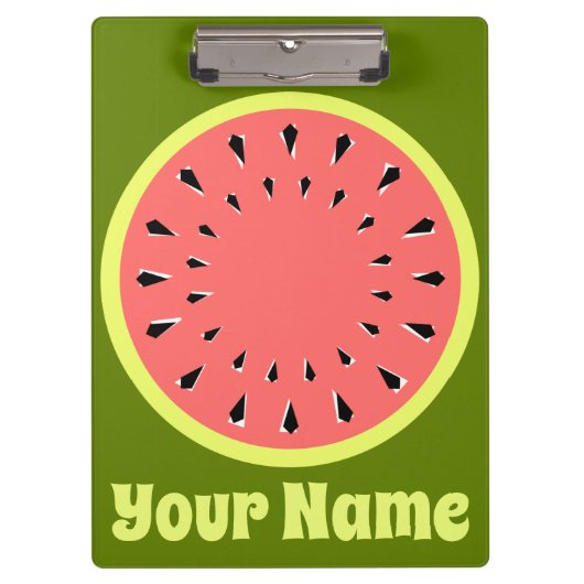 Watermeloen Roze Naam Klembord (Voorkant)