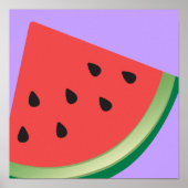 Watermeloen Roze Paarse Mid Century Modern Fruit Poster (Voorkant)