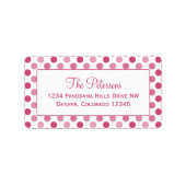 Watermeloen Roze Polka Dot Retouradres Labels (Voorkant)