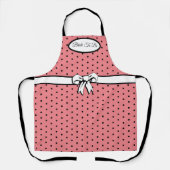 Watermeloen Roze Polka Dot Witte Boog Gepersonalis Schort (Voorkant)